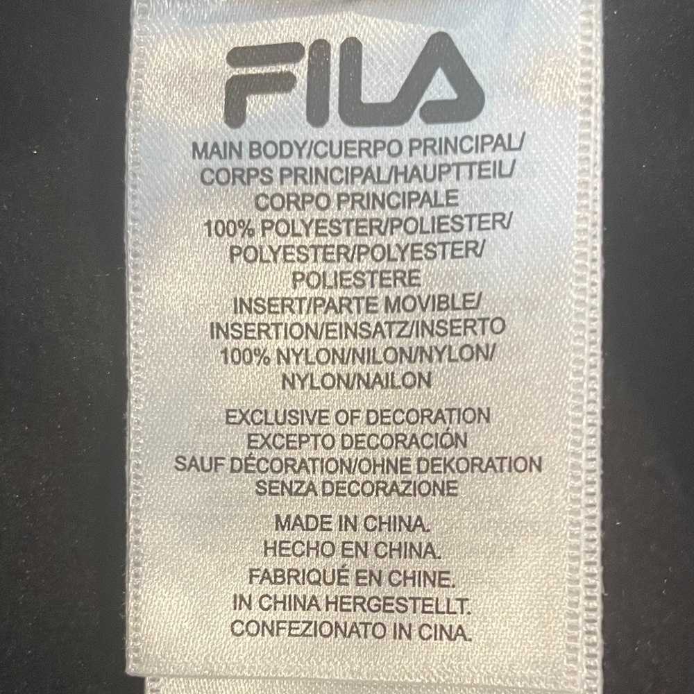 NWT FILA Black Logo Fleece Pullover - Size S - Picture 6 of 9